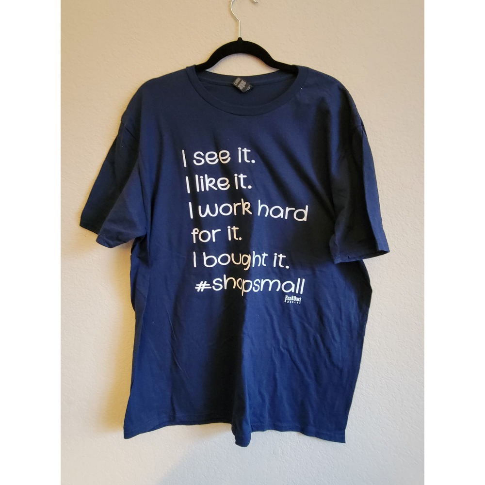 Navy Blue White Shop Small Graphic Tee Extra Large